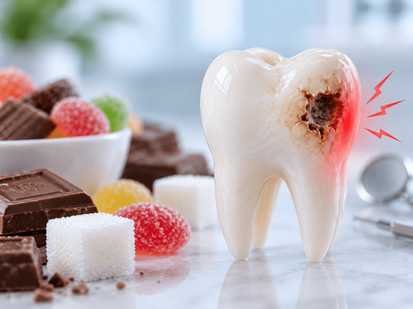 Tooth infection and dental abscess causing severe tooth pain